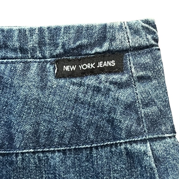 NWT Lerner womens  Denim Jean Skirt with Velcro Accent size 10 - Picture 4 of 11